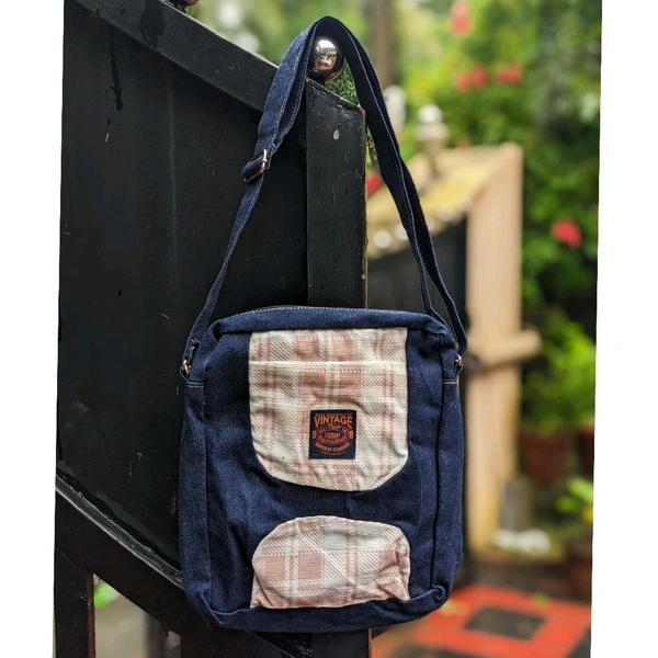 Denim Vintage High-Capacity Canvas Slouchy Shoulder Bag | Ultra Sporty Messenger Sling Bag For Multipurpose Use - White, 1 Month Stitching Warranty