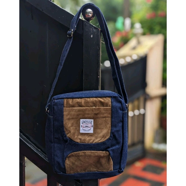 Denim Vintage High-Capacity Canvas Slouchy Shoulder Bag | Ultra Sporty Messenger Sling Bag For Multipurpose Use - Brown, 1 Month Stitching Warranty