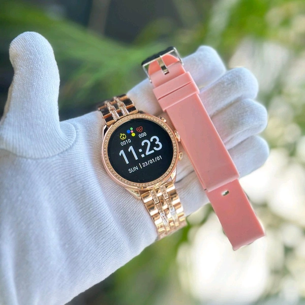 Smartwatch Generation 9 - 2024 Diamond Design With Dual Belts | One Silicon Strap And One Metal