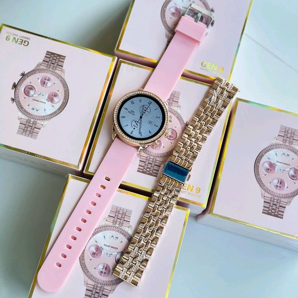 Smartwatch Generation 9 - 2024 Diamond Design With Dual Belts | One Silicon Strap And One Metal