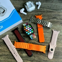 I32 Max Suit Smart Watch Set Combination Wrist Earphone, Watch Ultra Max Suit Smartwatch - Orange