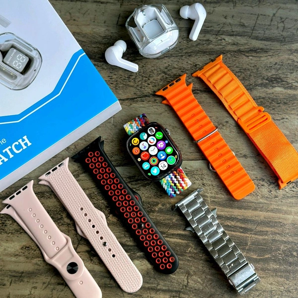 I32 Max Suit Smart Watch Set Combination Wrist Earphone, Watch Ultra Max Suit Smartwatch - Orange