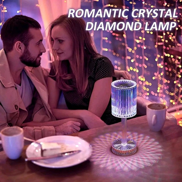 Crystal Diamond Table Lamp,Touch Control Below Lamp with Remote Control