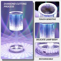 Crystal Diamond Table Lamp,Touch Control Below Lamp with Remote Control