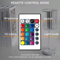 Crystal Diamond Table Lamp,Touch Control Below Lamp with Remote Control