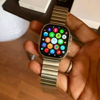 The Very First Time Series Ultra 2 With Premium Metal Strap, Dynamic 3d Curved High Quality Display - Silver