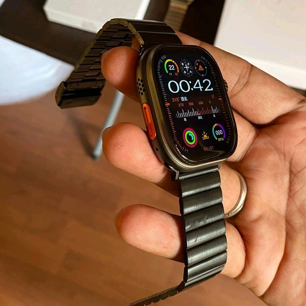 The Very First Time Series Ultra 2 With Premium Metal Strap, Dynamic 3d Curved High Quality Display - Black