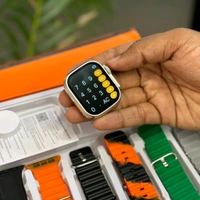 8 in 1 Strap Series 8 Ultra 49 MM Smartwatch | 7 Straps Premium Straps, Change Straps Every Day Of The Week, Means Within 7 Straps, Wireless Fast Charging Cable And Manual Book Included In Box