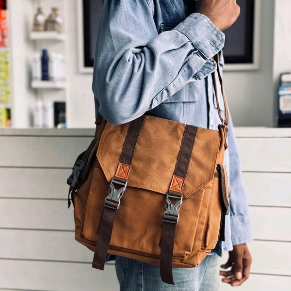 Vintage High-capacity Canvas Slouchy Tote Bag | Ultra Sporty Messenger Sling Bag For Multipurpose Use - SRV1