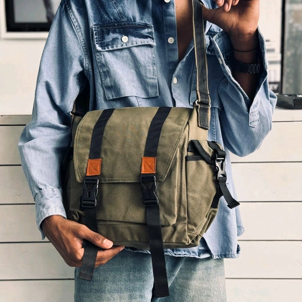 Vintage High-capacity Canvas Slouchy Tote Bag | Ultra Sporty Messenger Sling Bag For Multipurpose Use - SRV2