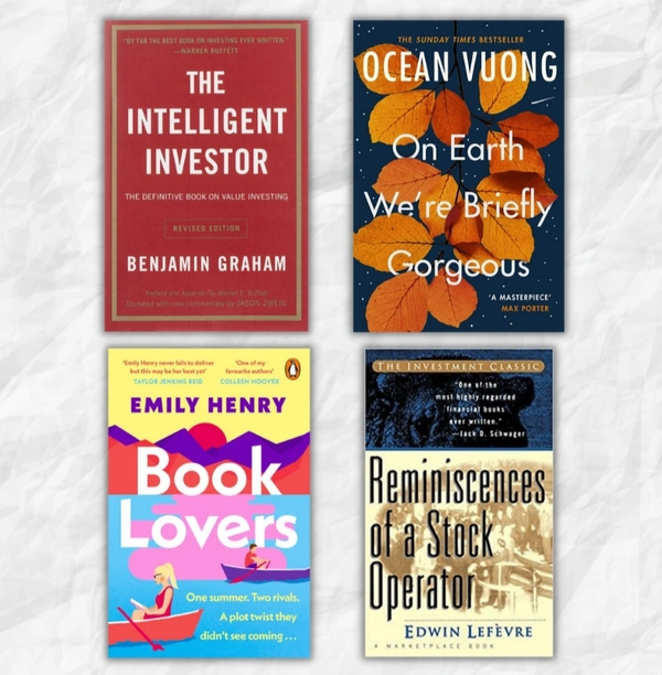 4 Books Set - ROMANCE, STOCK MARKET, FICTION - Various Authors, 400 to 600 Paperback