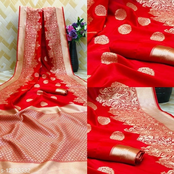 Pure Bright Red Colour Gold Toned Beautiful Trendy Banarasi Silk Woven Designer SareeName: Pure Bright Red Colour Gold Toned Beautiful Trendy Banarasi Silk Woven Designer SareeSaree Fabric: Banarasi SilkBlouse: Separate Blouse PieceBlouse Fabric: Banarasi SilkPattern: Zari WovenBlouse Pattern: Same as BorderMultipack: SingleSizes: Free Size (Saree Length Size: 5.5 m, Blouse Length  - Red , Free Size