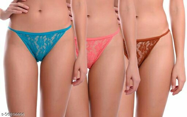 MADAM Women's and Girls Low Waist Full Net Sexy Bikini Panty (pack of 3)Name: MADAM Women's and Girls Low Waist Full Net Sexy Bikini Panty (pack of 3)Fabric: Lace - XXL 