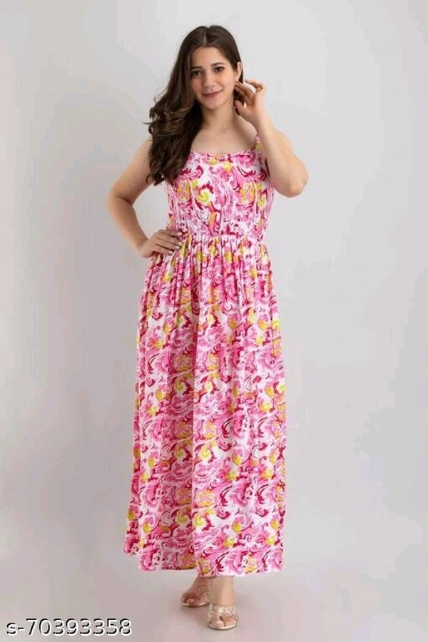 AJ19ES49AName: AJ19ES49AFabric: RayonSleeve Length: SleevelessPattern: PrintedNet  - Pink, M