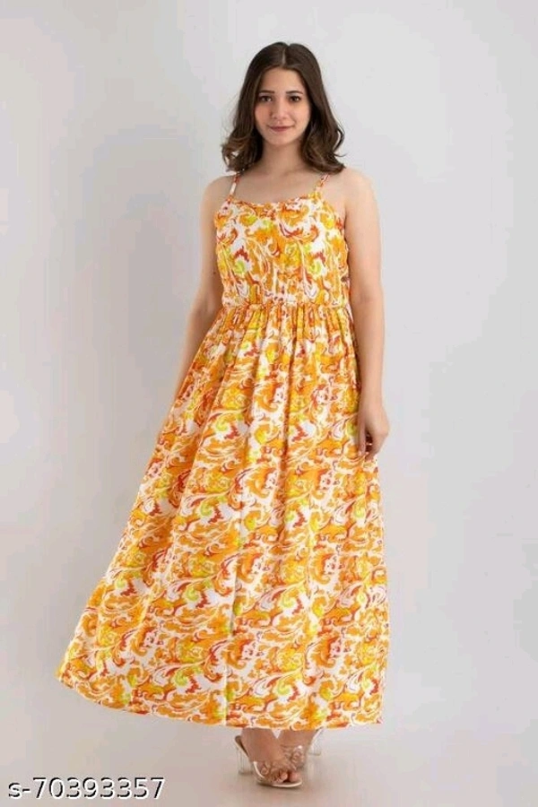 AJ19ES49AName: AJ19ES49AFabric: RayonSleeve Length: SleevelessPattern: PrintedNet  - Yellow, L