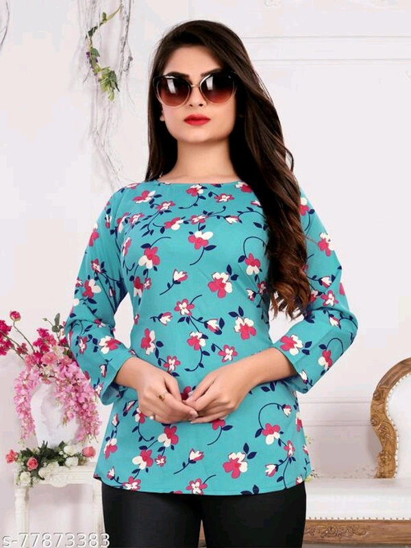 Fancy Graceful Women Tops & TunicsName: Fancy Graceful Women Tops & TunicsFabric: CrepeSleeve Length: Three-Quarter SleevesPattern: PrintedMultipack: 1 - Sea Green , XL