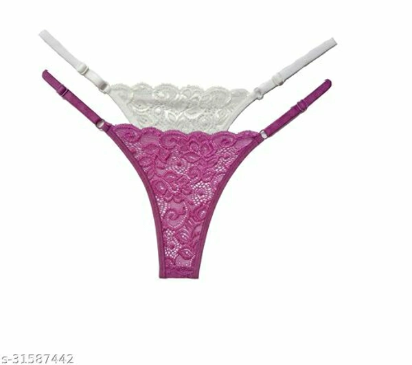 Women Bikini Multicolor Cotton Blend Panty (Pack of 2)Name: Women Bikini Multicolor Cotton Blend Panty (Pack of 2)Fabric: Cotton BlendPattern: EmbroideredMultipack: 2 - White & Pink, Free Size