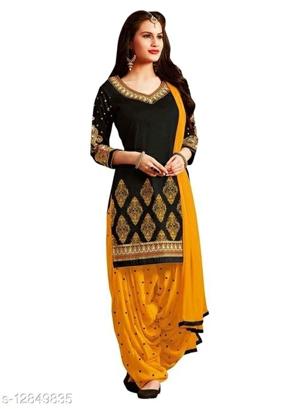 Women Unstitched french crepe Leone dress materialName: Women Unstitched french crepe Leone Dress Material  - Yellow, Unstiched