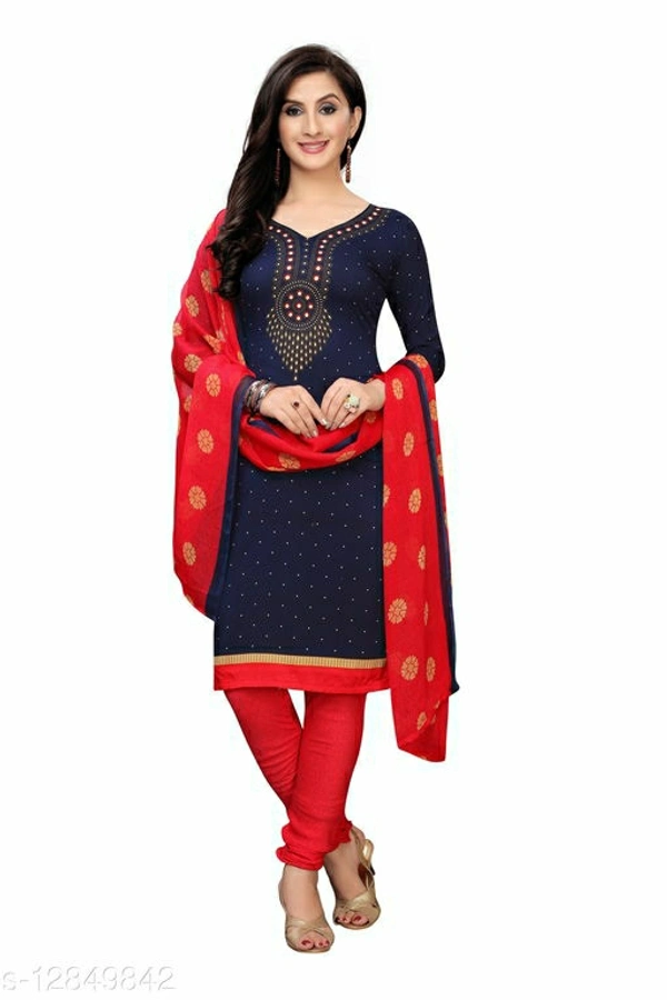 Women Unstitched french crepe Leone dress materialName: Women Unstitched french crepe Leone Dress Material  - Red, Unstiched