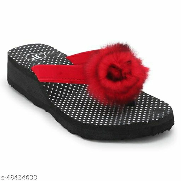 Fancy and Georgous Red & Black Fabrication Slippers for Women & Girls Combo of 2 - IND-5
