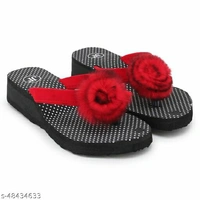 Fancy and Georgous Red & Black Fabrication Slippers for Women & Girls Combo of 2 - IND-8
