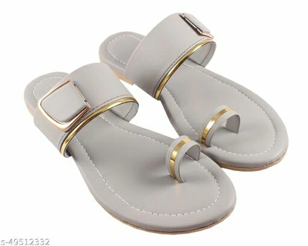 Attractive women Flats - Grey, IND-5