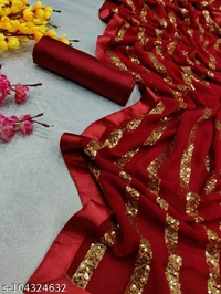 Aagam Alluring Sarees - Red , Free Size