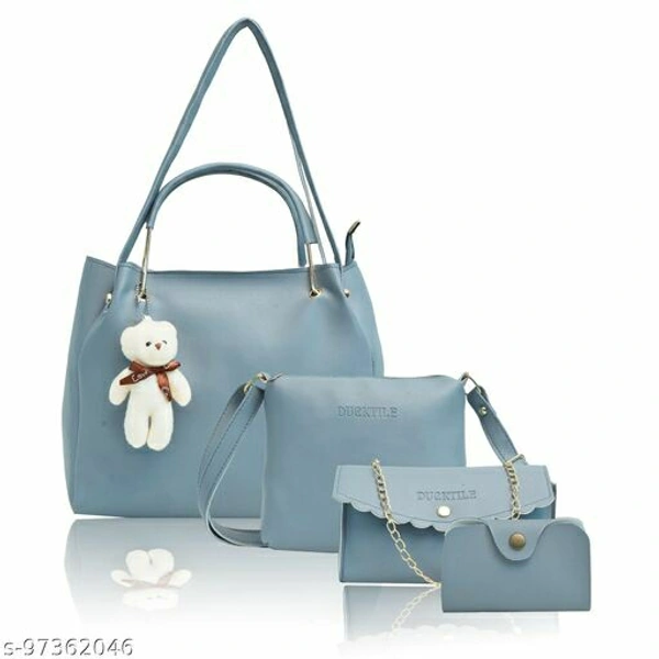 Teddy Combo HANDBAGS Sets - Grey, Free Size