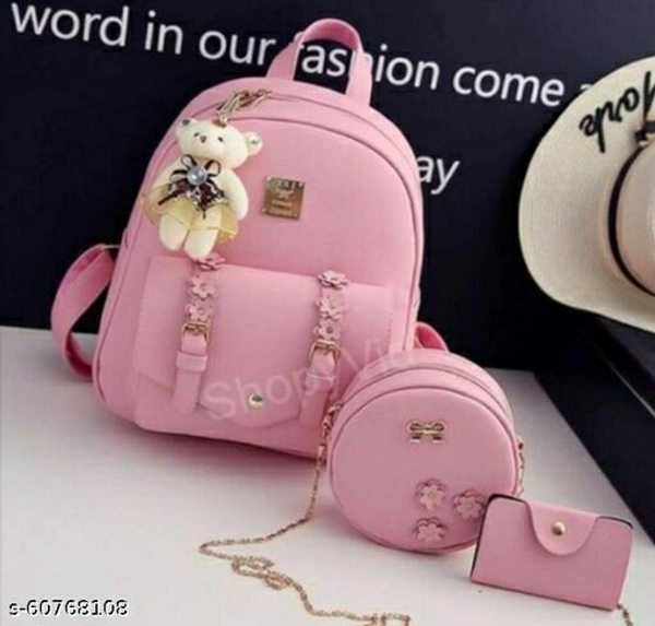 Ravishing Fashionable Women Backpacks - Pink, Free Size
