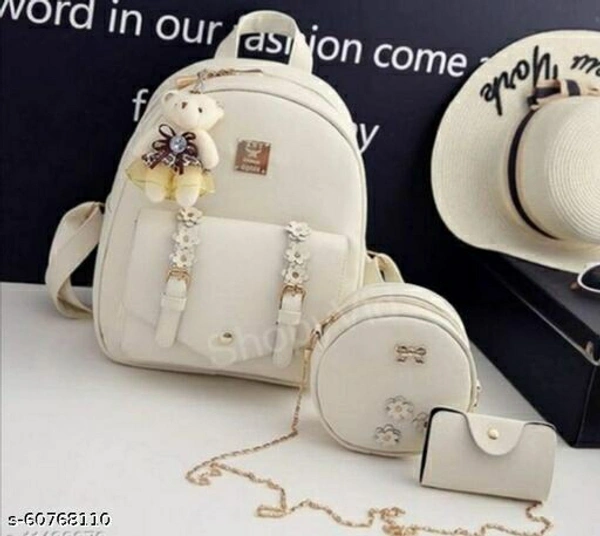 Ravishing Fashionable Women Backpacks - White, Free Size