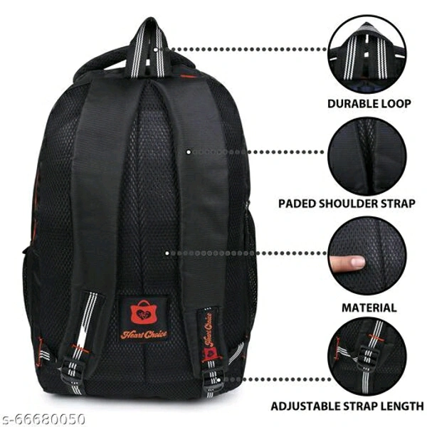 HEART CHOICE Casual Waterproof Laptop Backpack/ Office Bag/ School Bag/ College Bag For Men & Women (Grey N Blue ) Name: HEART CHOICE Casual Waterproof Laptop Backpack/ Office Bag/ School Bag/ College Bag For Men & Women - Orange, Free Size