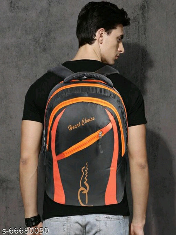 HEART CHOICE Casual Waterproof Laptop Backpack/ Office Bag/ School Bag/ College Bag For Men & Women (Grey N Blue ) Name: HEART CHOICE Casual Waterproof Laptop Backpack/ Office Bag/ School Bag/ College Bag For Men & Women - Orange, Free Size