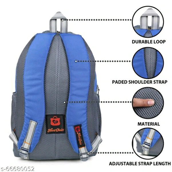 HEART CHOICE Casual Waterproof Laptop Backpack/ Office Bag/ School Bag/ College Bag For Men & Women (Grey N Blue ) Name: HEART CHOICE Casual Waterproof Laptop Backpack/ Office Bag/ School Bag/ College Bag For Men & Women - BLUE, Free Size