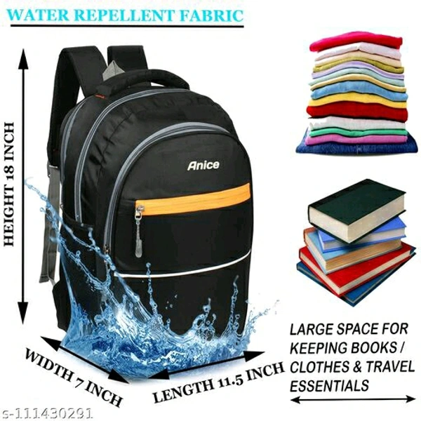 ANICE 33 Ltrs Blue (15.6 inch) Laptop Backpack/Bag for Men and Women with 3 compartments and Waterproof rain Cover - Black, Free Size