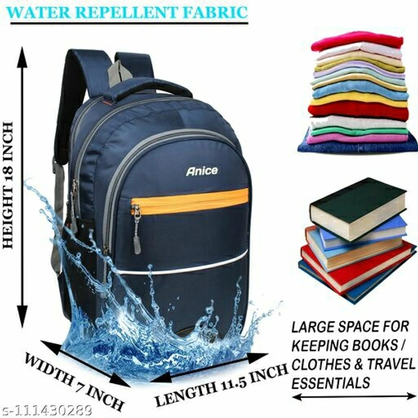 ANICE 33 Ltrs Blue (15.6 inch) Laptop Backpack/Bag for Men and Women with 3 compartments and Waterproof rain Cover - Navy Blue, Free Size