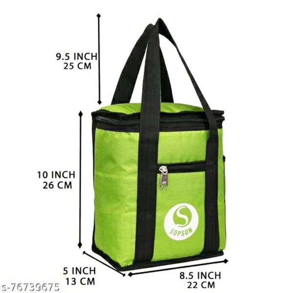 SOPSON® Lunch Bag / Tiffin Bag for Men, Women, Kids, School, Picnic, Work Carry Bag for Lunch Boxes - Green, Free Size