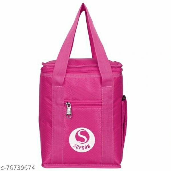 SOPSON® Lunch Bag / Tiffin Bag for Men, Women, Kids, School, Picnic, Work Carry Bag for Lunch Boxes - Pink, Free Size