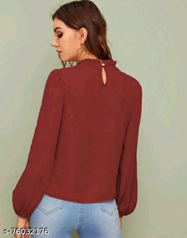 Amazing Women's Party Wear Top - Mehroon, S