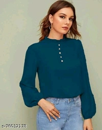 Amazing Women's Party Wear Top - navy Blue, M