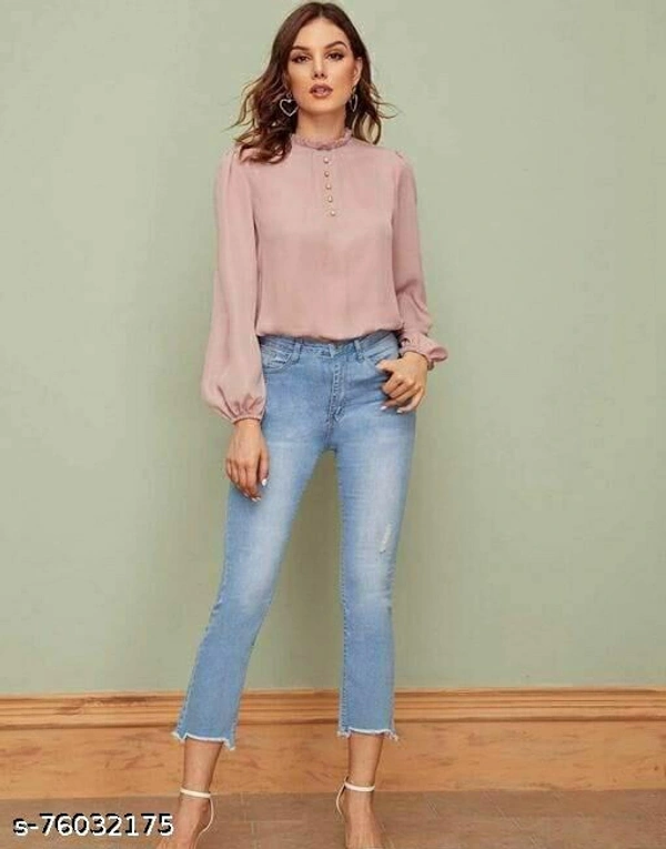 Amazing Women's Party Wear Top - Pink, S