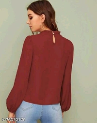 Amazing Women's Party Wear Top - Mehroon, XXL