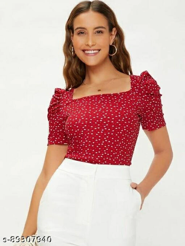 Trendy Printed Women Tops  - L 