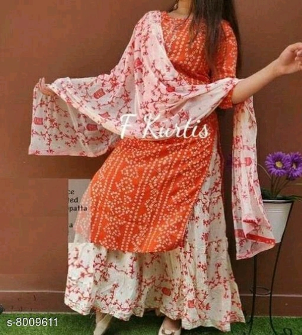 STYLISH Kurta Sets  - ORANGE, L