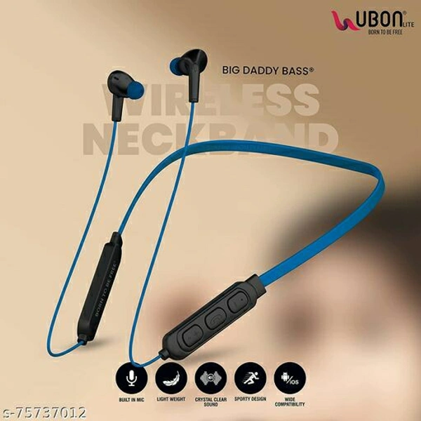 UBON || MODEL-CL-123 || Bluetooth Headset in-Ear Earphones || Multicolor Wireless Neckband || in-Built mic Feature || 12Hours Playtime for Travelling, Gym, and Sports Activities 
