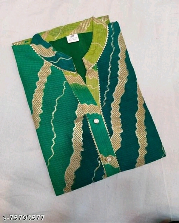 Designer Cotton Kota Dorioya Suit - L
