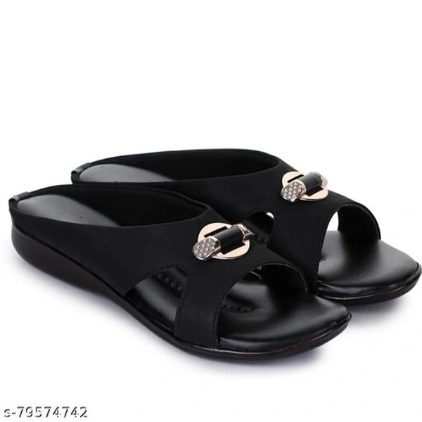 Woman's Party Wear Sandal - Black, IND-6