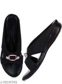 Woman's Party Wear Sandal - Black, IND-6