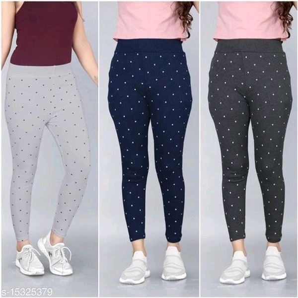 Trendy Women's Jaggings Pack Of 3  - FreeSize, Gulf Blue