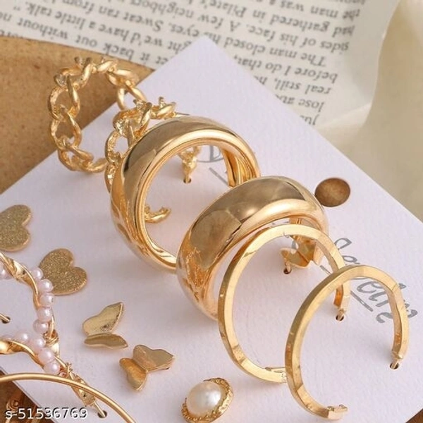 Destiny Jewels Women's Earrings Set Fashion Pearl Geometric Stud Earrings Combo of 9 - Free Size