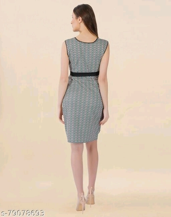 Lycra Printed Multi Western Dress - L